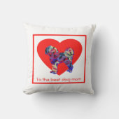 Cavapoo Silhouette Hund Rotes Herz Muttertag Kissen (Vorderseite)