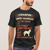Cavapoo Stubborn Tricks Inhaber Vokabular T-Shirt (Vorderseite)