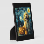 Cavapoo Süßer Hund Halloween Jack O Kürbis  Fotoplatte (Seite)