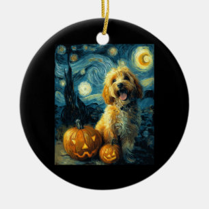 Cavapoo Süßer Hund Halloween Jack O Kürbis Keramik Ornament