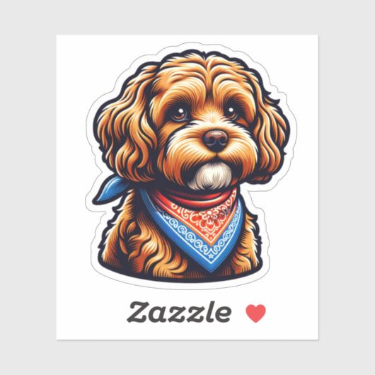 Cavapoo Vinyl Dog Sticker (Blatt)