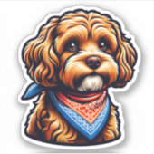 Cavapoo Vinyl Dog Sticker (Vorderseite)