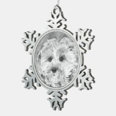 Cavapoo Watercolour. Keramik Kugel-Ornament (Rechts)