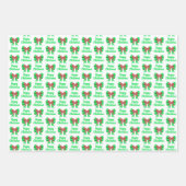 Cavapoo Weihnachtshund & Grüner Bow 3 Farben Geschenkpapier Set (Vorderseite 3)