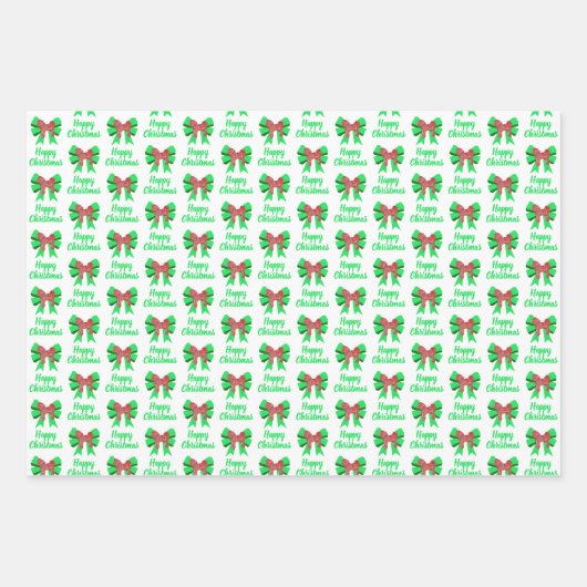Cavapoo Weihnachtshund & Grüner Bow 3 Farben Geschenkpapier Set (Vorderseite 3)