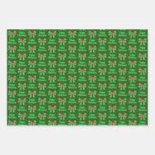 Cavapoo Weihnachtshund & Grüner Bow 3 Farben Geschenkpapier Set (Vorderseite 2)