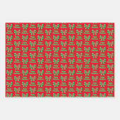 Cavapoo Weihnachtshund & Grüner Bow 3 Farben Geschenkpapier Set (Vorderseite)