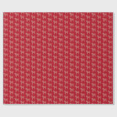 Cavapoo Weihnachtshund Niedliche Silhouette Rot Geschenkpapier (Flach)