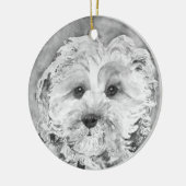 Cavapoo Welpe Keramikornament (Links)