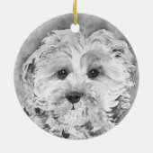 Cavapoo Welpe Keramikornament (Hinten)