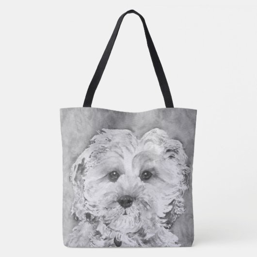 Cavapoo Welpe "Ollie". Tasche (Rückseite)