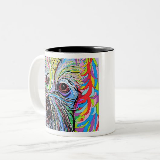 Cavapoo Zweifarbige Tasse (Vorderseite Links)