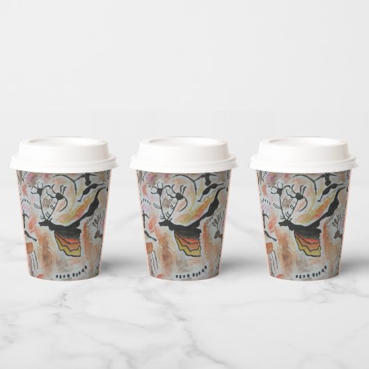Cave Art Abstrakt Paper Cup Pappbecher (Multi)