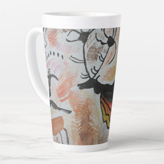Cave Art Abstrakte Latte Tasse (Linke Ecke)