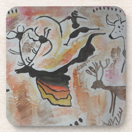 Cave Art Abstrakter Untersetzer (Vorderseite)