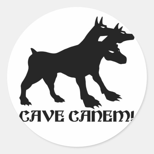 CAVE CANEM - BEWAHRE DES HUNDES Latein Runder Aufkleber (Vorderseite)