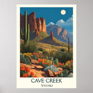 Cave Creek Arizona   Retro S Poster