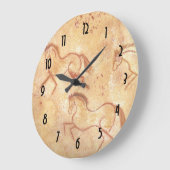 Cave Drawing Painting of Horses Große Wanduhr (Winkel)