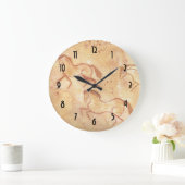 Cave Drawing Painting of Horses Große Wanduhr (Zuhause)