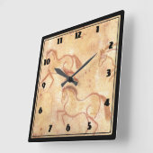 Cave Drawing Painting of Horses Quadratische Wanduhr (Winkel)