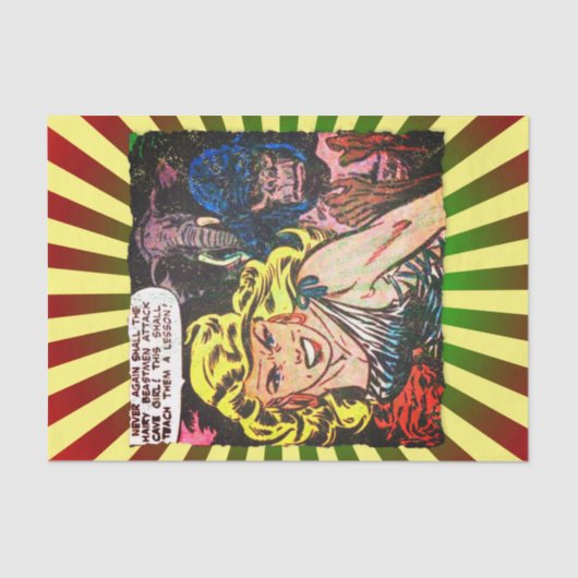 Cave Girl, Gorilla, Elefant Golden Age Comic Book Seidenpapier (Vorderseite)