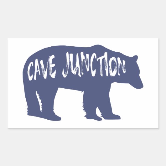 Cave Junction Oregon Bear Rechteckiger Aufkleber (Vorderseite)