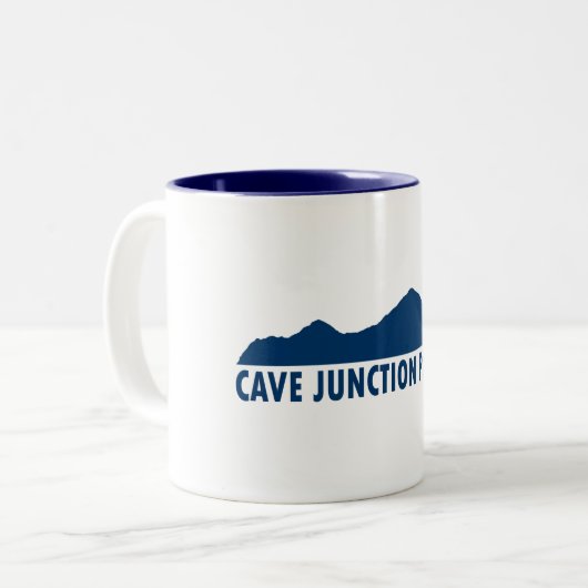 Cave Junction Oregon Bitte Zweifarbige Tasse (Vorderseite Links)