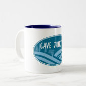 Cave Junction Oregon Outdoors Zweifarbige Tasse (Vorderseite Links)