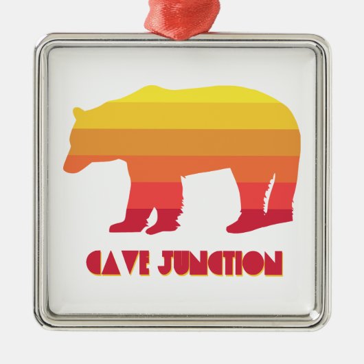 Cave Junction Oregon Rainbow Bear Ornament Aus Metall (Vorne)