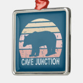 Cave Junction Oregon Retro Bear Ornament Aus Metall (Links)