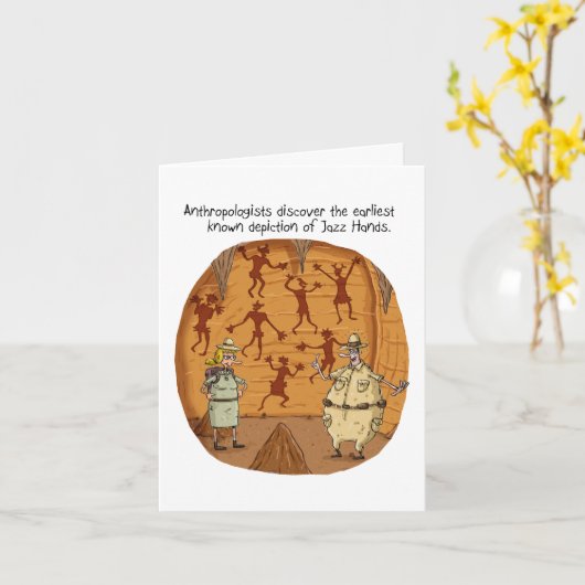 Cave Man Jazz Hands Karte (Gelbe Blume)