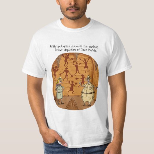 Cave Man Jazz Hands T-Shirt (Vorderseite)