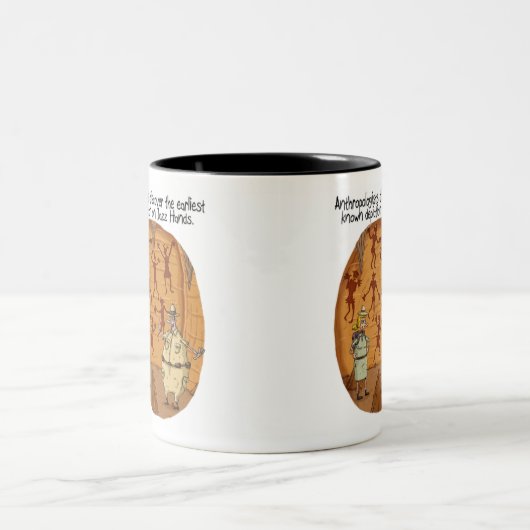 Cave Man Jazz Hands Zweifarbige Tasse (Mittel)