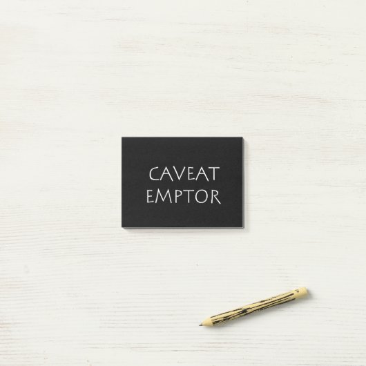 Caveat Emptor Post-it Klebezettel (Auf Schreibtisch)