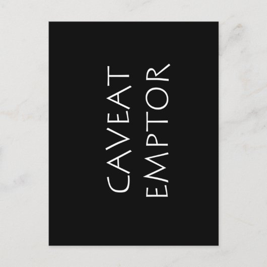 Caveat Emptor Postkarte (Vorderseite)