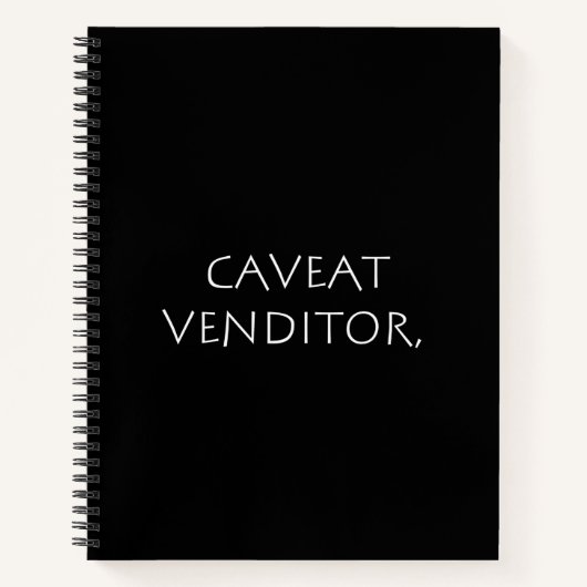 Caveat venditor notizblock (Vorderseite)