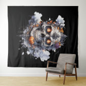 Caveira Flamejante Wandteppich (Beispiel (Horizontal))