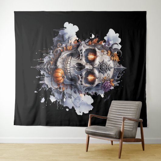 Caveira Flamejante Wandteppich (Beispiel (Horizontal))