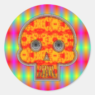 Caveira Robô Colorida Runder Aufkleber