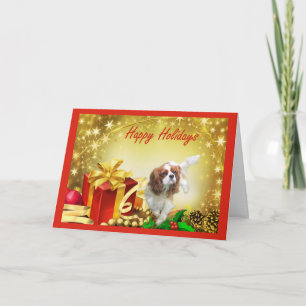 Cavelier Königcharles Spaniel-Weihnachtsgeschenk Feiertagskarte