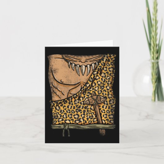 Caveman Costume Halloween Karte (Vorderseite)