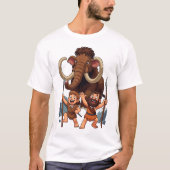 Caveman Dad and Son Mammoth Hunt T-Shirt (Vorderseite)