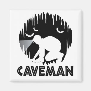 Caveman - Funny Spelunking Magnet