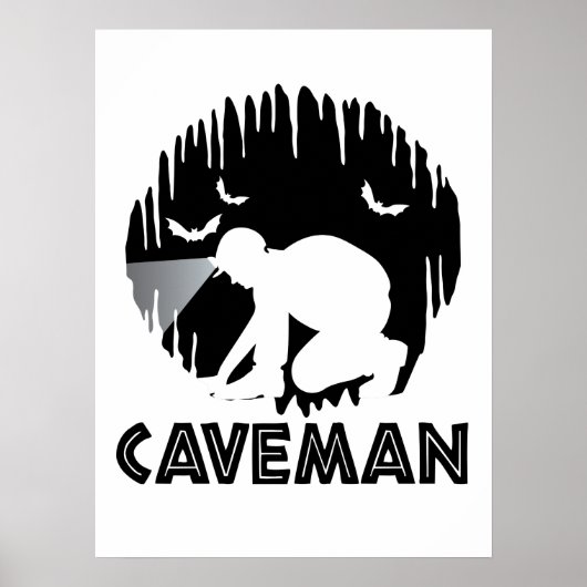 Caveman - Funny Spelunking Poster (Vorne)
