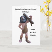 Caveman Humour Personalisiert 50. Geburtstag Karte (Gelbe Blume)