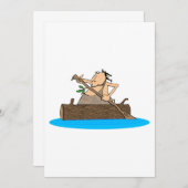 Caveman in einem Kanu Einladung (Vorne/Hinten)
