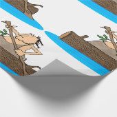 Caveman in einem Kanu Geschenkpapier (Ecke)