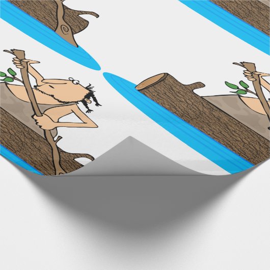 Caveman in einem Kanu Geschenkpapier (Ecke)