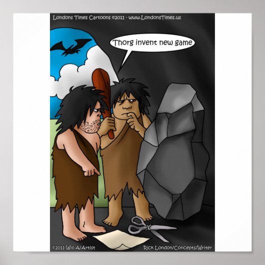 Caveman Invention Funny Posters Poster (Vorne)