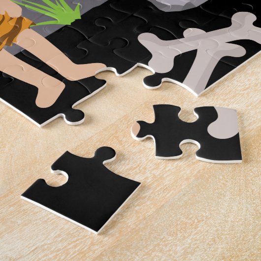 Caveman Kids Under Night Sky Puzzle (Seite)